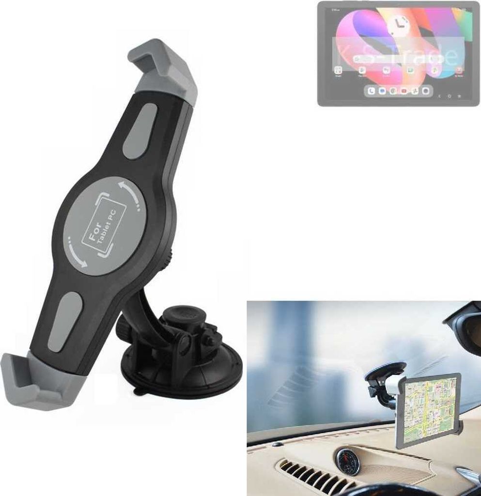 K-S-Trade Scheiben-Halterung für Tablets kompatibel mit TCL Tab 10L Gen3 KFZ Tablet Saugnapf Auto Halterung Windschutzscheibe Holder Halter