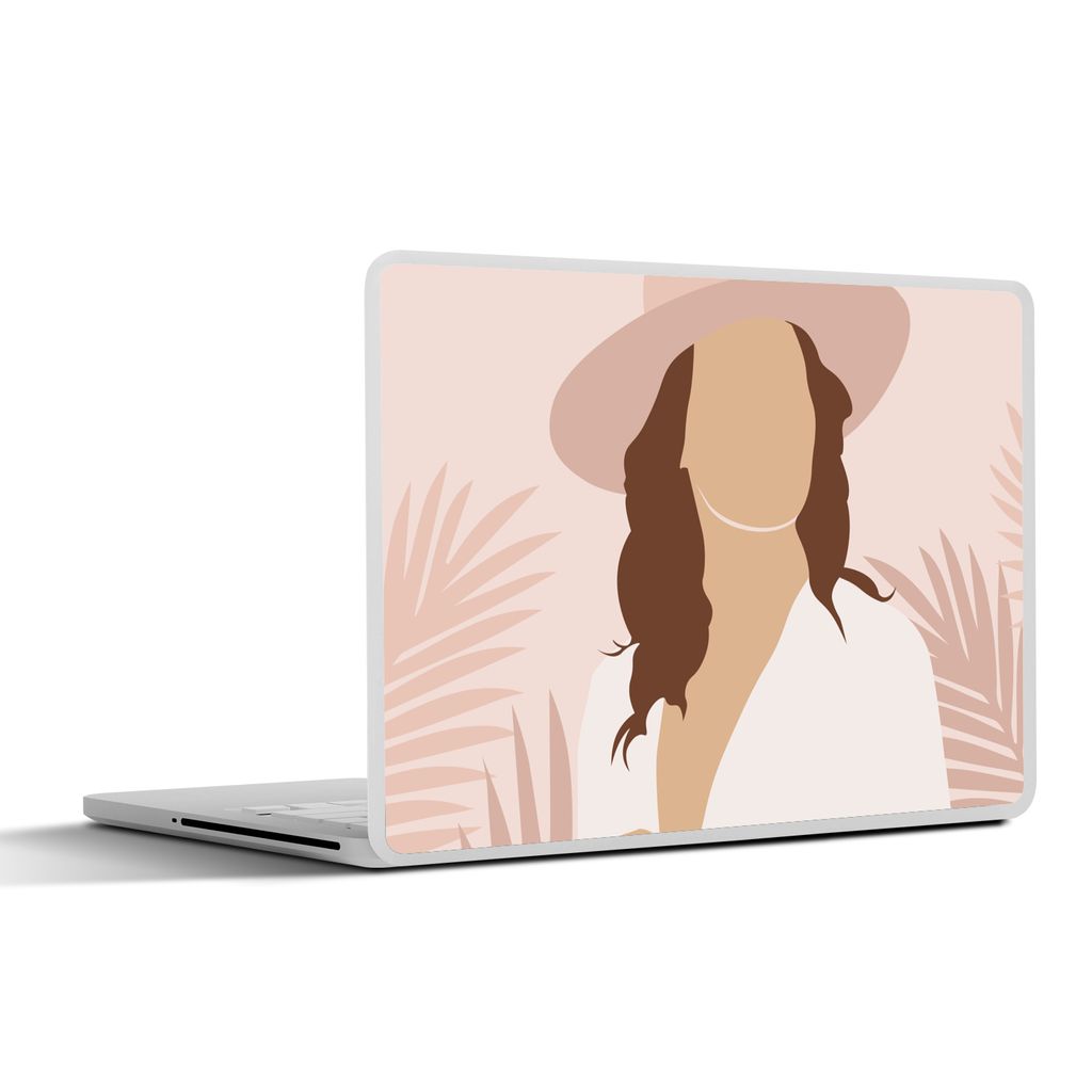 MuchoWow Laptop Aufkleber Sticker Cover Sommer - Frau - Laub 32.5x23.5 cm - Sticker für Laptop - Selbstklebend