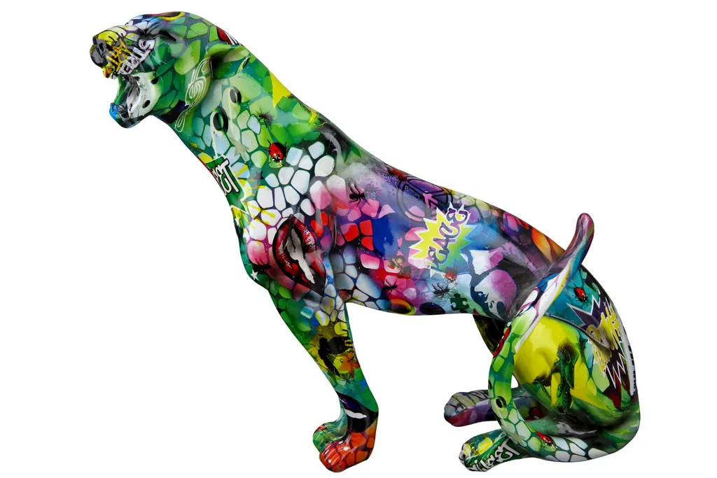 Statua Ghepardo Pop Art 33cm Casablanca | Arredo Casa Graffiti Chic