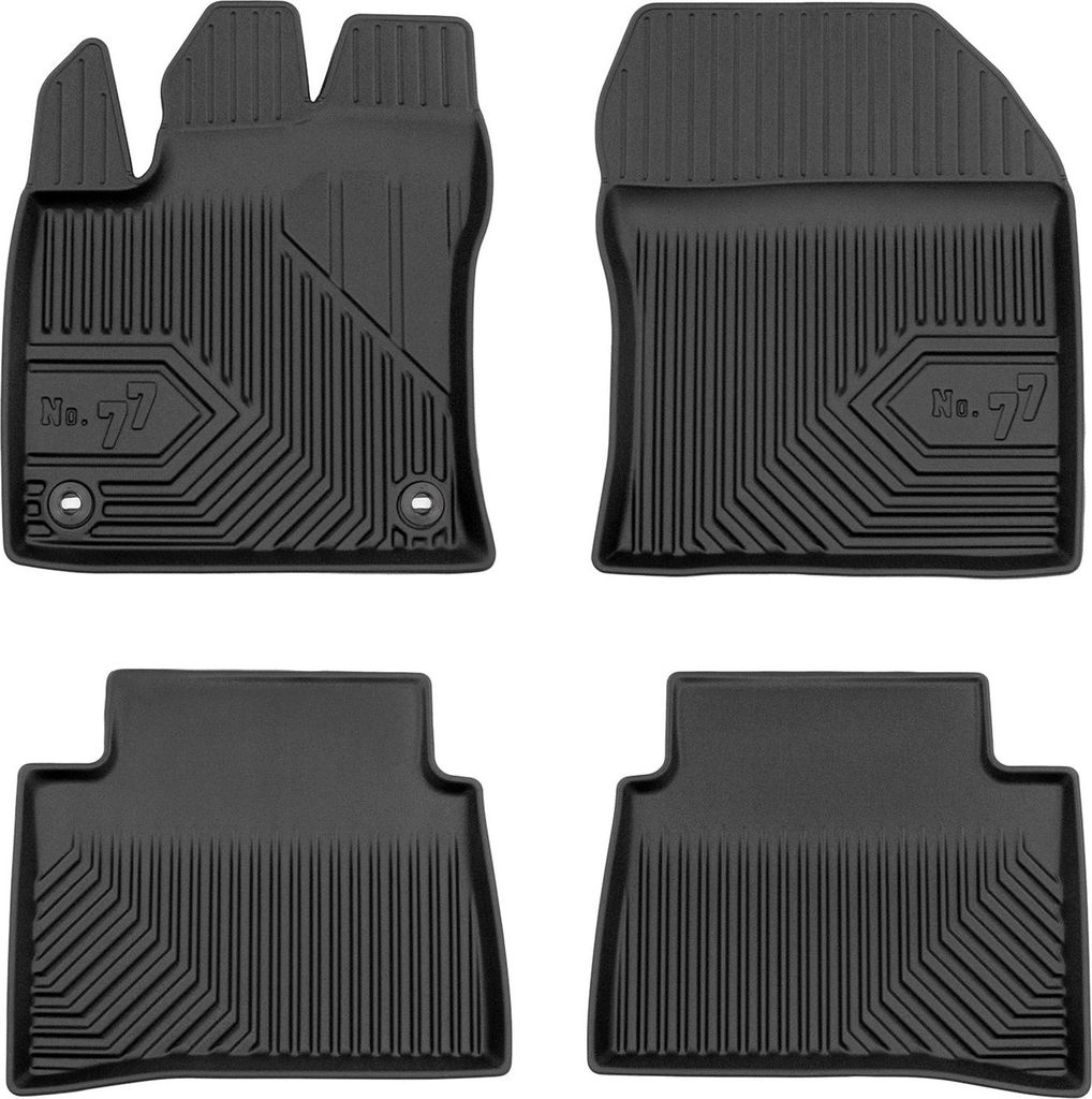 Fußmatten Gummimatten No.77 für Toyota Prius IV 2015-2023 TPE Schwarz 4 tlg