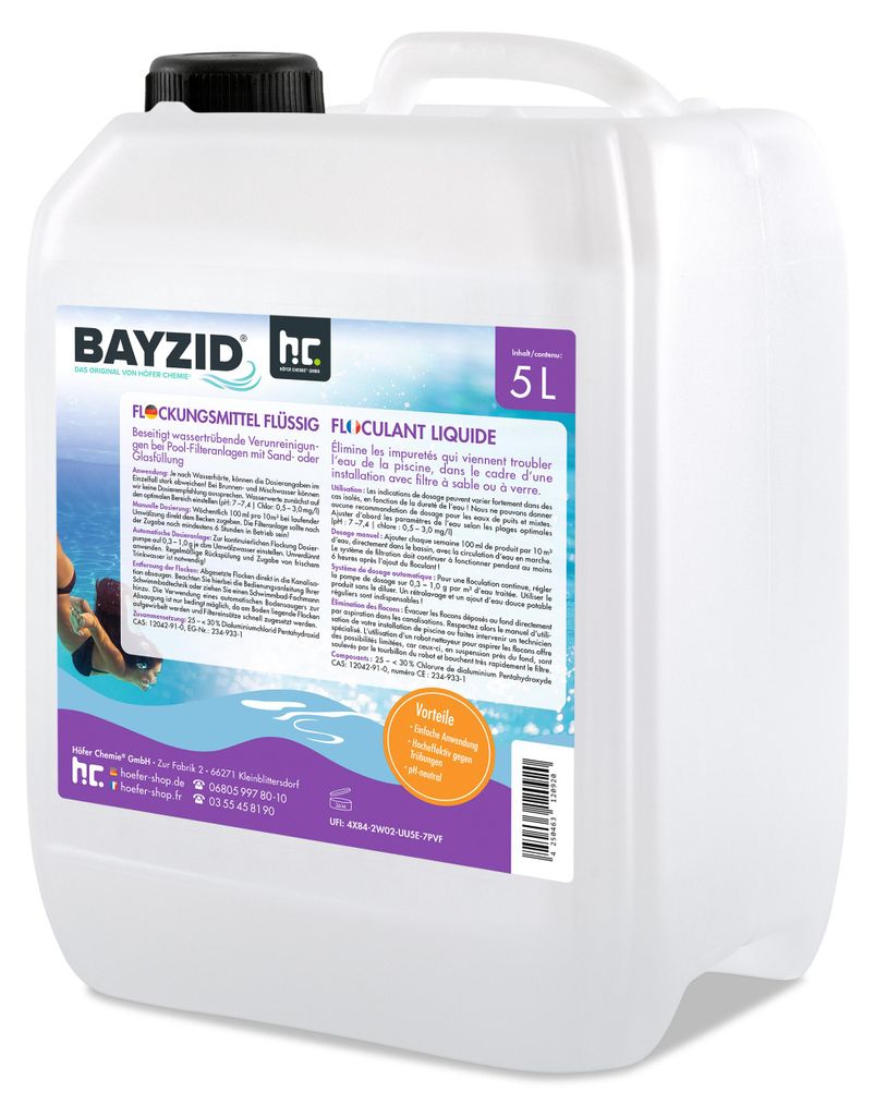 5 L BAYZID® Flockungsmittel flüssig für Pools Produktbild 