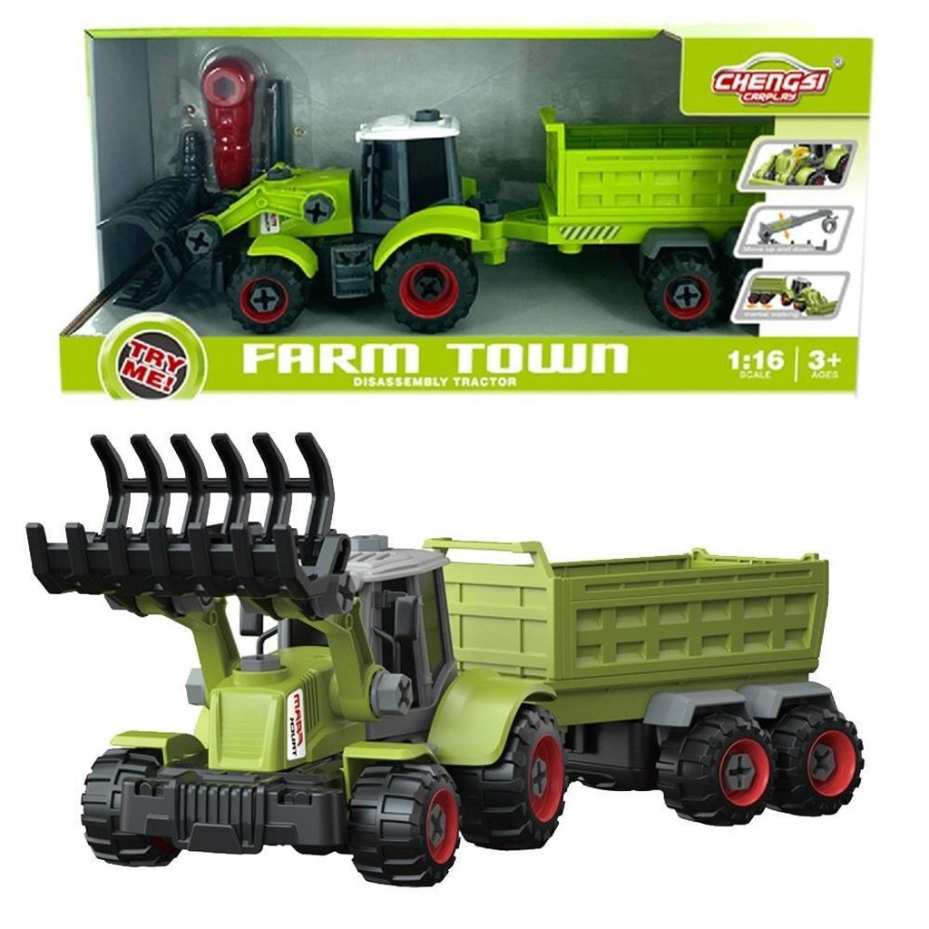 Traktor mit Schaufel und Wendeanhänger