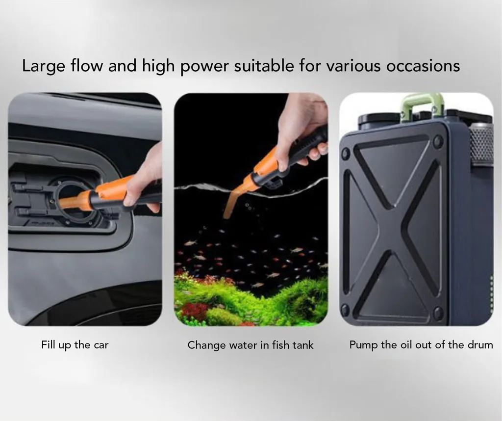 Pompe à essence électrique portable pour transfert huile et liquides