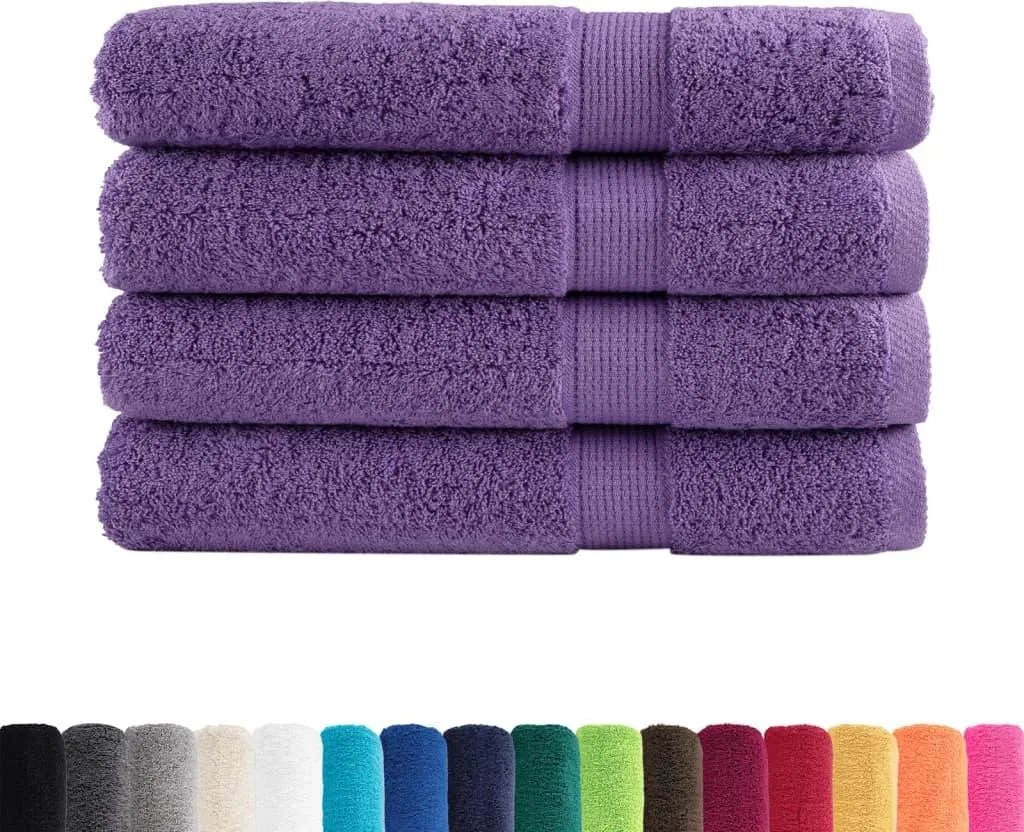 Asciugamani Premium SOLUND Viola per Sauna 80x200 cm - Set da 4