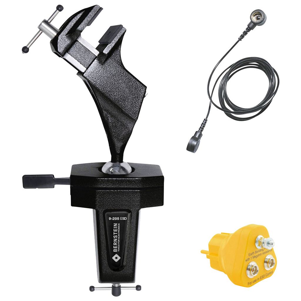Bernstein Kugelgelenk-Schraubstock Spannfix 9-205, ESD-Set 9-205-ESD-SET1