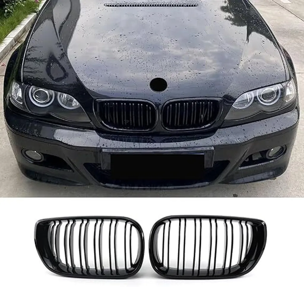 Grille de Calandre BMW E46 Facelift Noir Brillant : Stop au Chrome Usé - 3