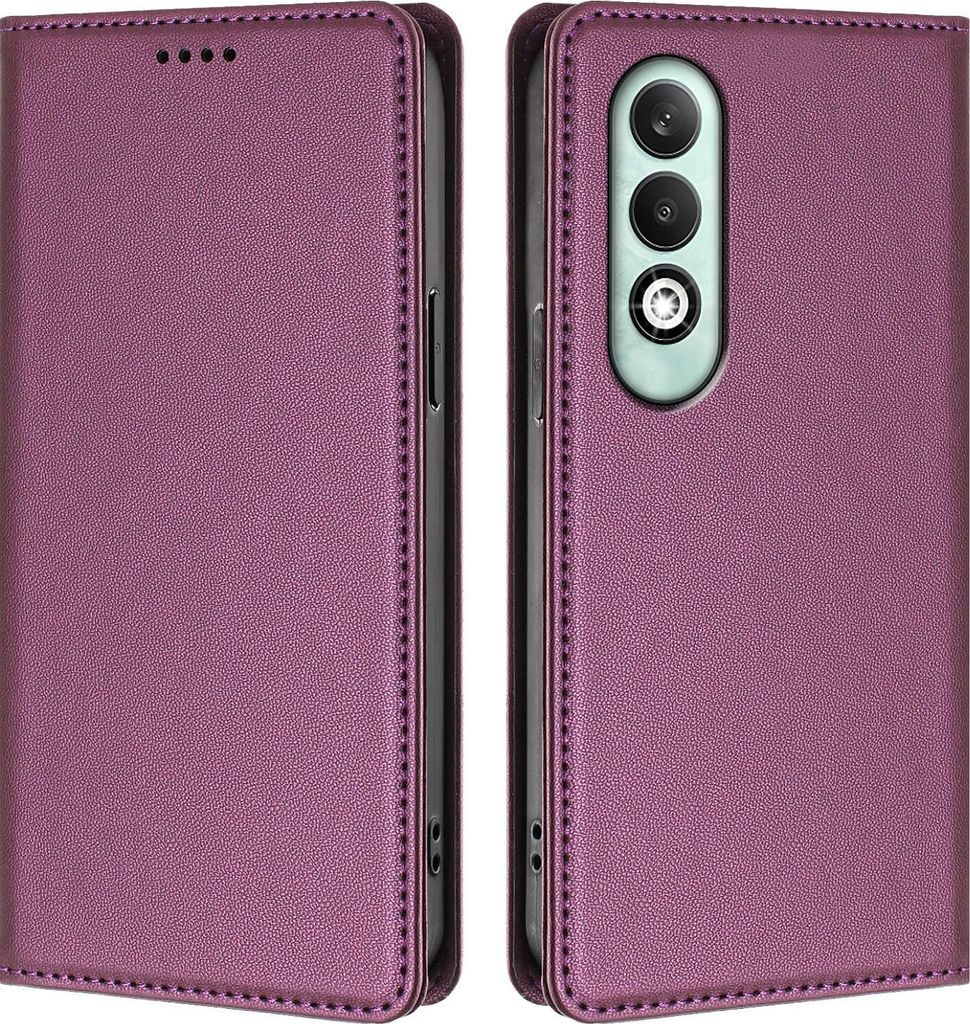Handyhülle für Oppo K12X 5G, Kunstleder Klapphülle Stoßfeste Magnetische Hülle mit Ständer Lila
