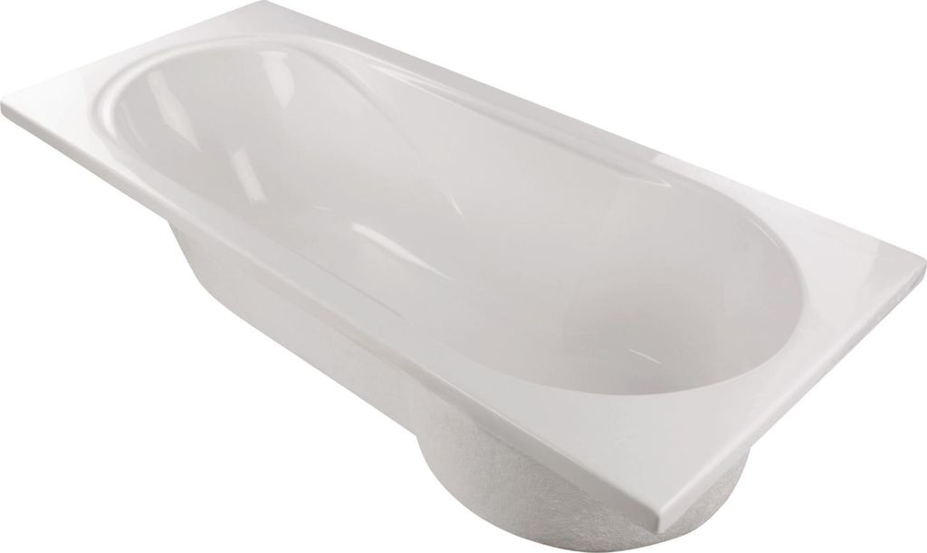 Calmwaters Rechteck-Badewanne mit Dusche 180x80 cm, Acrylwanne Modern Small 2 mit Duschzone, Badewanne mit Dusche, Körperformbadewanne, Maße: 1...