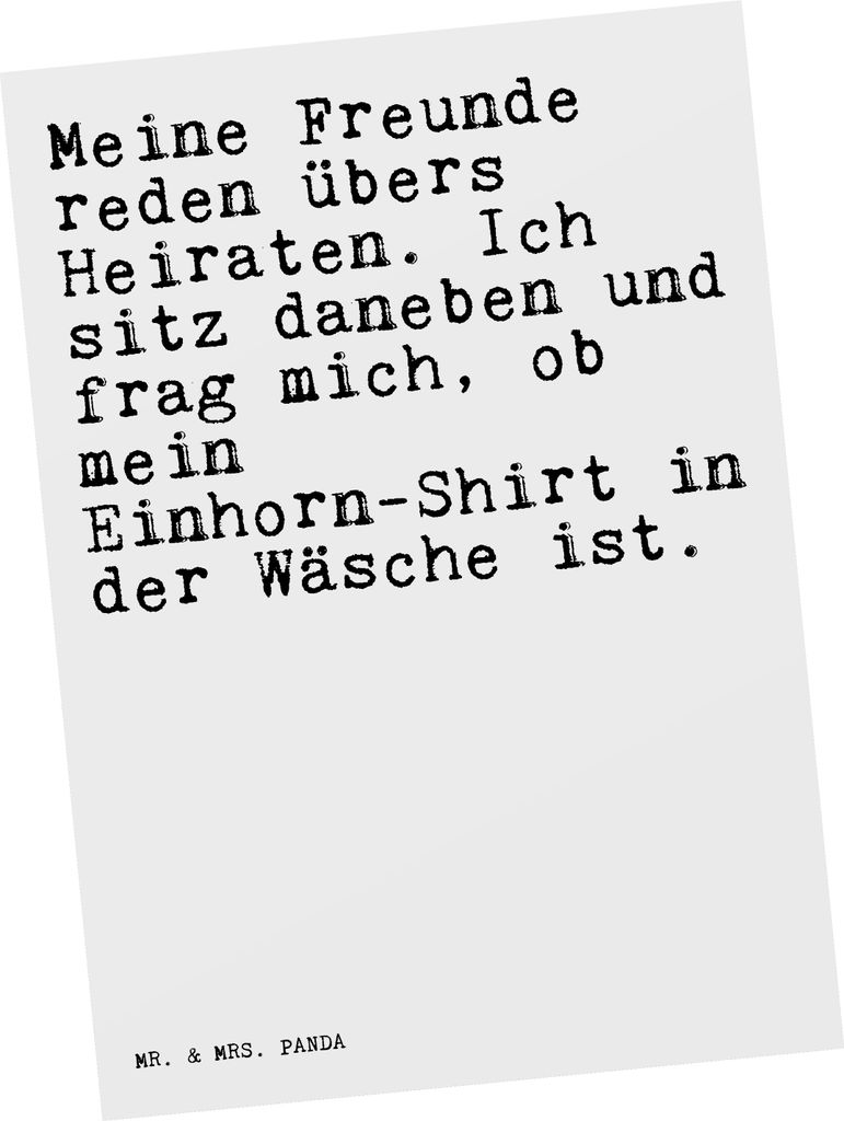 Mr. & Mrs. Panda Postkarte Meine Freunde reden übers... - Weiß - Geschenk, Grußkarte, Hochzeit, Ansichtskarten, Phantasie, Liebe, Ansichtskarte,...