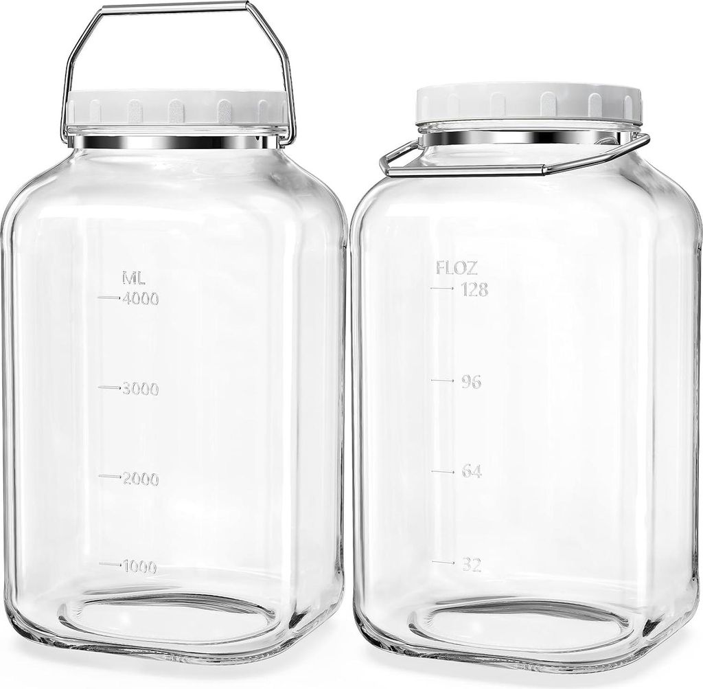 Luftdichter Glasbehälter - großzügige Kapazität - 5700 ml - 16,5 cm x 26,5 cm x 29 cm - mit Edelstahlgriff