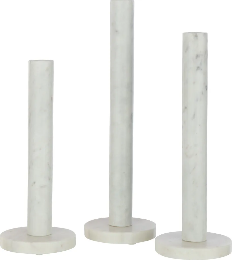 Set 3 Chandeliers Marbre Blanc J-Line pour Décoration Table de Fête