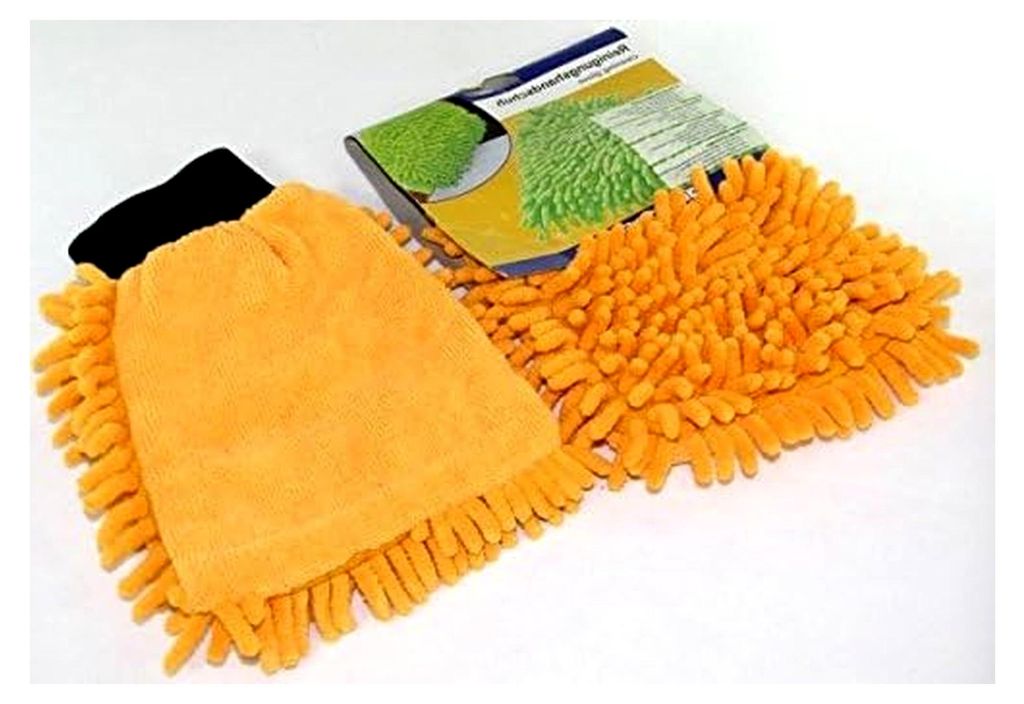 Mikrofaser Auto Waschhandschuh Schwamm in Orange, Gelb oder Blau