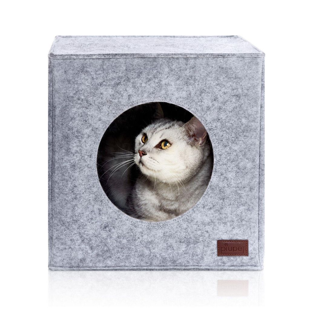 PiuPet Katzenhöhle inkl. Kissen I Passend für z.B. IKEA Kallax & Expedit Regal I Kuschelhöhle Katze I Katzenhaus I Katzenkörbchen Katzen H...