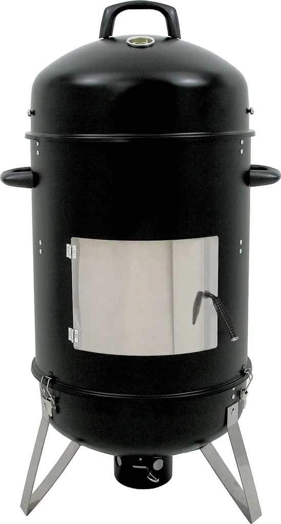 Fumoir à Bois en Forme de Tonneau Ø 46 cm pour Fumage Traditionnel BBQ