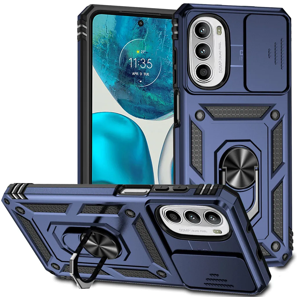 Custodia Motorola Moto G52 Blu per Professionisti - Protezione e Stand