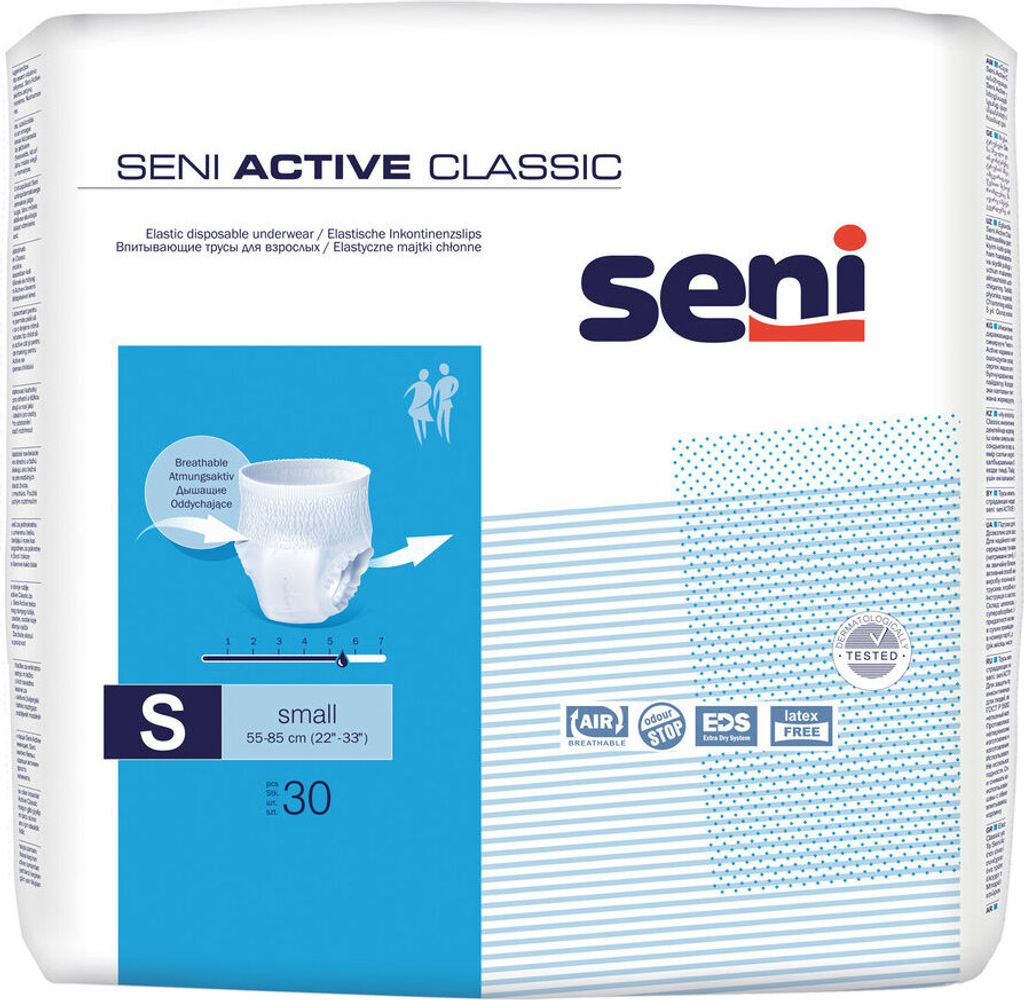 Seni Active Classic Windelhosen Größe S - 30er Pack Produktbild 