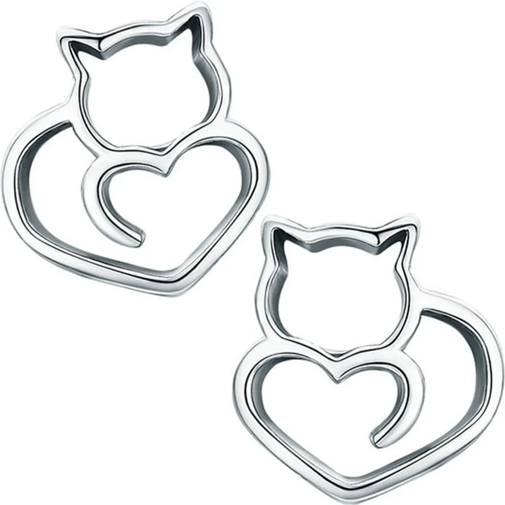 Orecchini in argento per bambine, gattini, argento 925, orecchini Trusky
