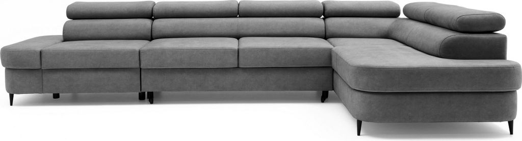 NEXT COLLECTION Ecksofa Priam Maxi Schlaffuntkion und Bettkasten, Verstellbare Kopfstützen, angenehmer und fühlbarer Stoff rechts Grau