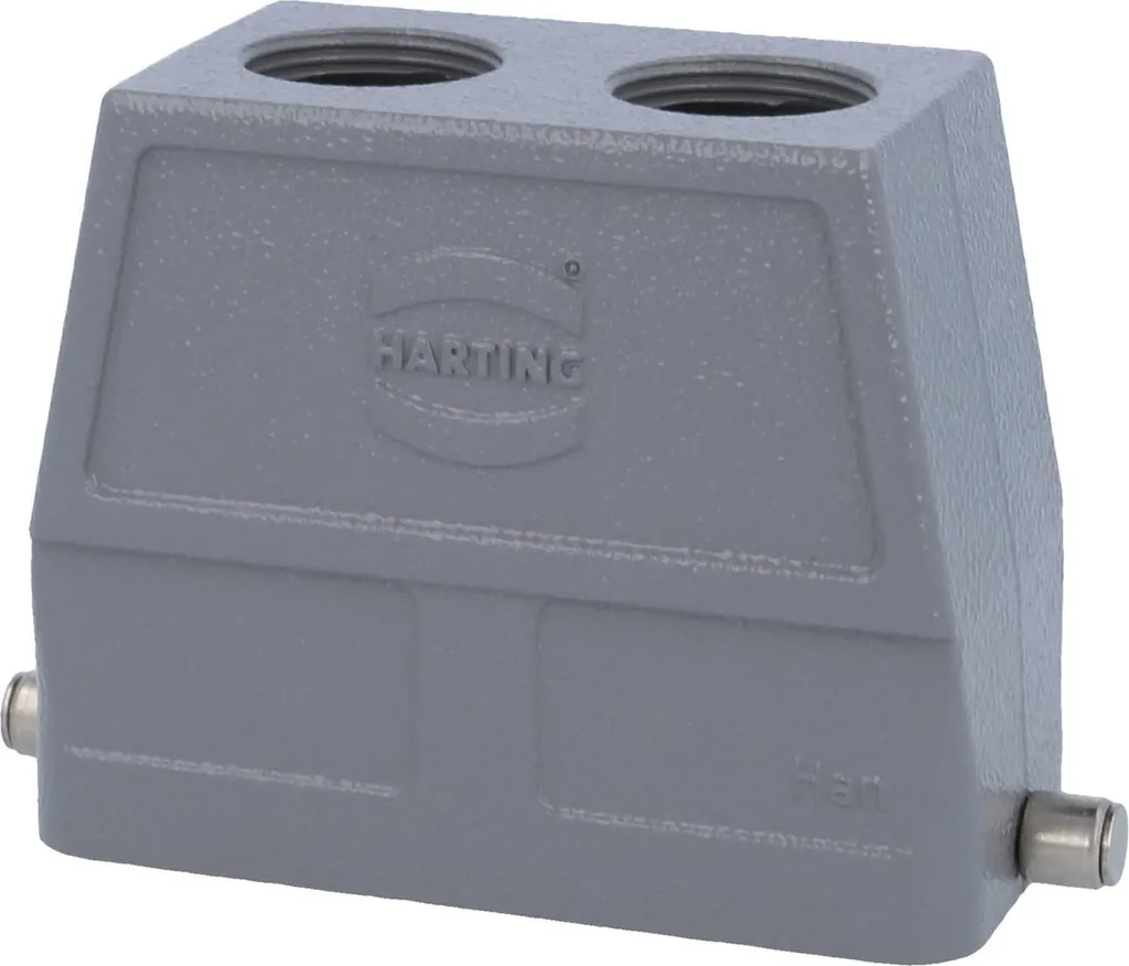 HARTING Han 16B Contenitore con manicotto alto, 2xM25 uscita cavo diritta, per 1 staffa (nella parte inferiore) Vite M25