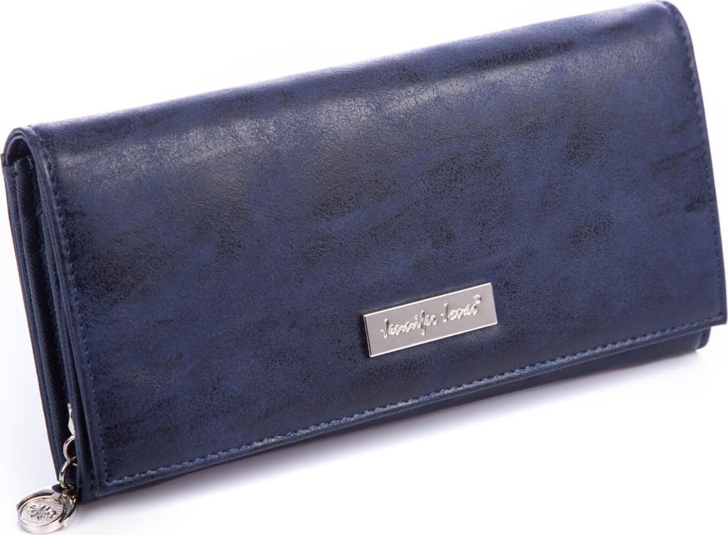 Jennifer Jones Damen Geldbörse Aus Weichem Kunstleder Portemonnaie Dunkelblau