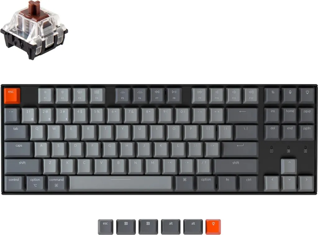 Clavier Keychron K8-P3 Idéal pour le Télétravail et Multitâche USB-C