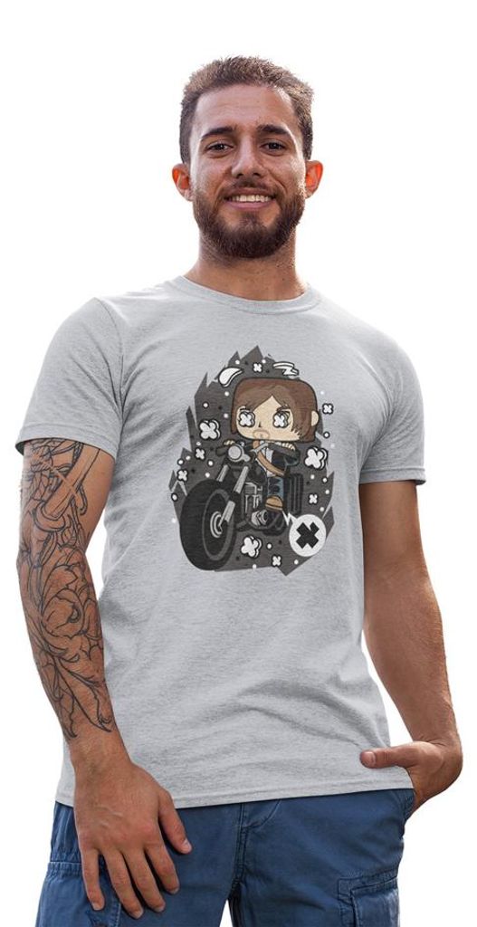 D&B Uni Polo PC00034 Daryl Dixon Grau-Größe 4XL