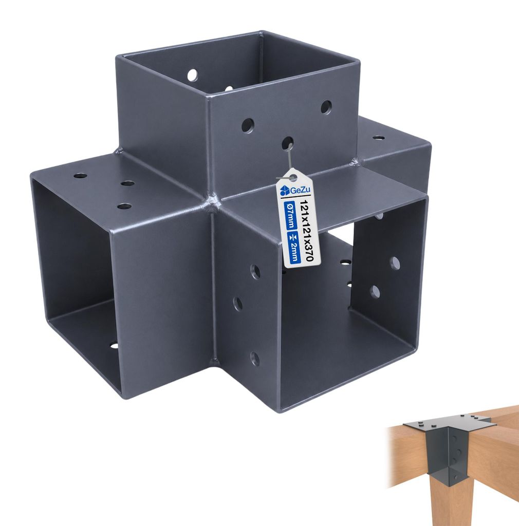 GeZu Impex Pfostenecke 4 Balken 121 x 121 mm Anthrazit Produktbild 