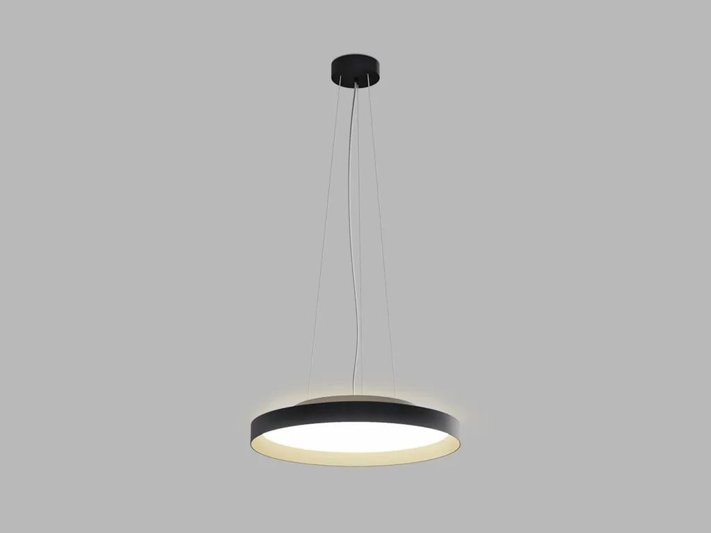 Lustre Suspension LED Circulaire MOON Design Moderne 2CCT Noir Ø 40cm
