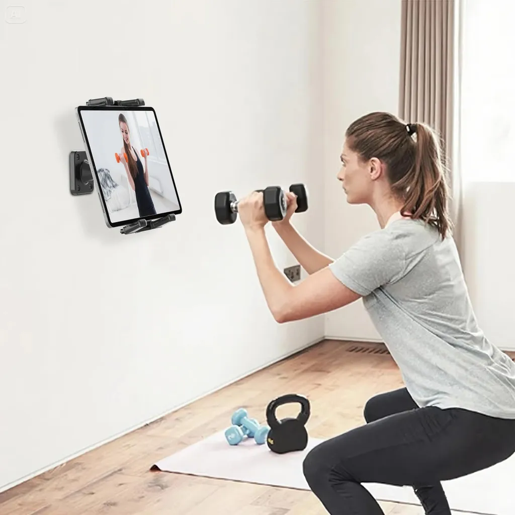 Support tablette mural orientable pour écrans 4,7-15 pouces blanc/noir