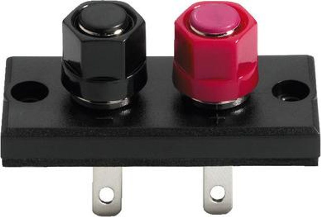 Lautsprecher-Terminal ST-925, aufschraubbar, mit vernickelten Kontakten, für 4mm Bananenstecker