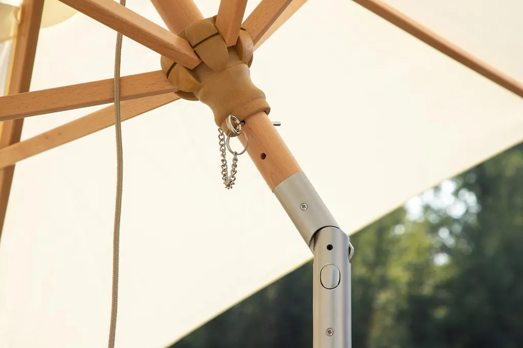 Parasol de terrasse blanc Corypho inclinable idéal pour repas en extérieur - 3