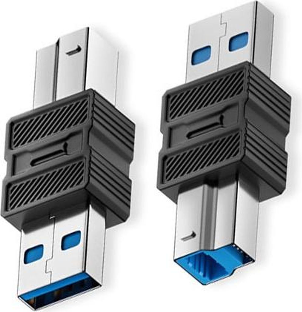 INF USB 3.0 B Stecker auf A Stecker Adapter, ABS, 3.28cm, 2 Stück
