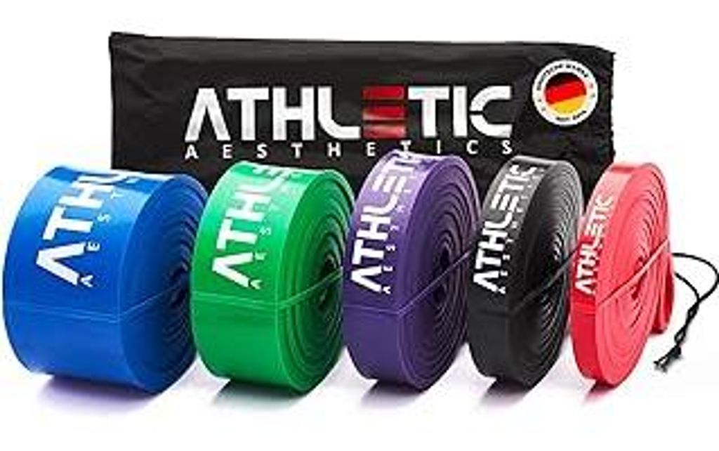 ATHLETIC AESTHETICS Premium Resistance Bands - Widerstandsbänder - Fitnessbänder Set für Ganzkörpertraining + PDF Guide