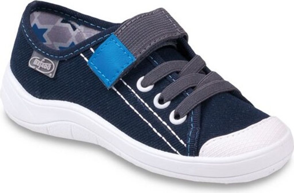 BEFADO Jungen Sneakers Klettverschluss Blau 35