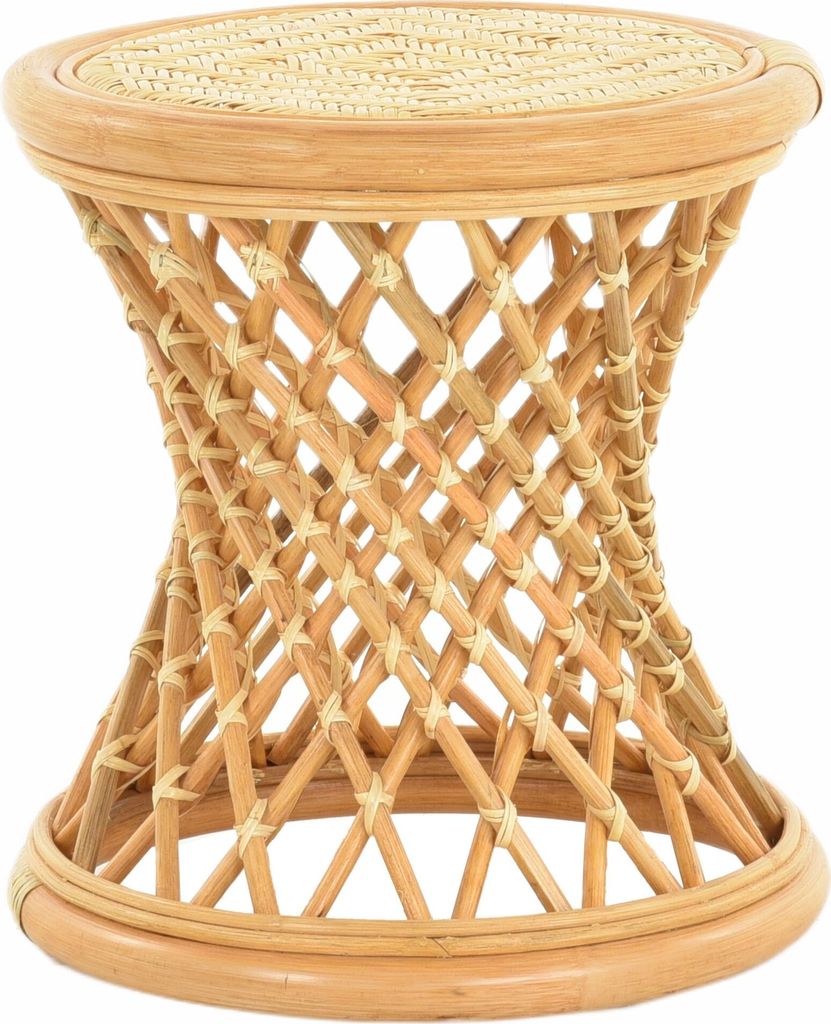 KRINES HOME Rattan Hocker gekreuzt (Honig) -  in DE Produktbild 