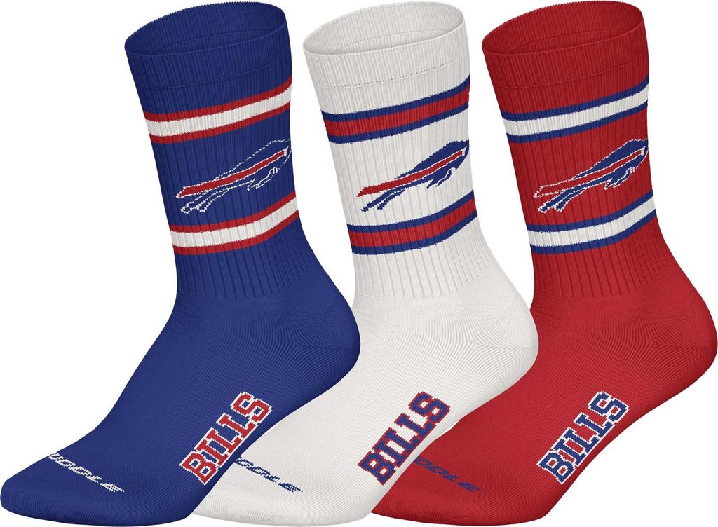 NFL Huddle 3pk Crew Socks 43/46 Buffalo Bills Fanzone Artikel