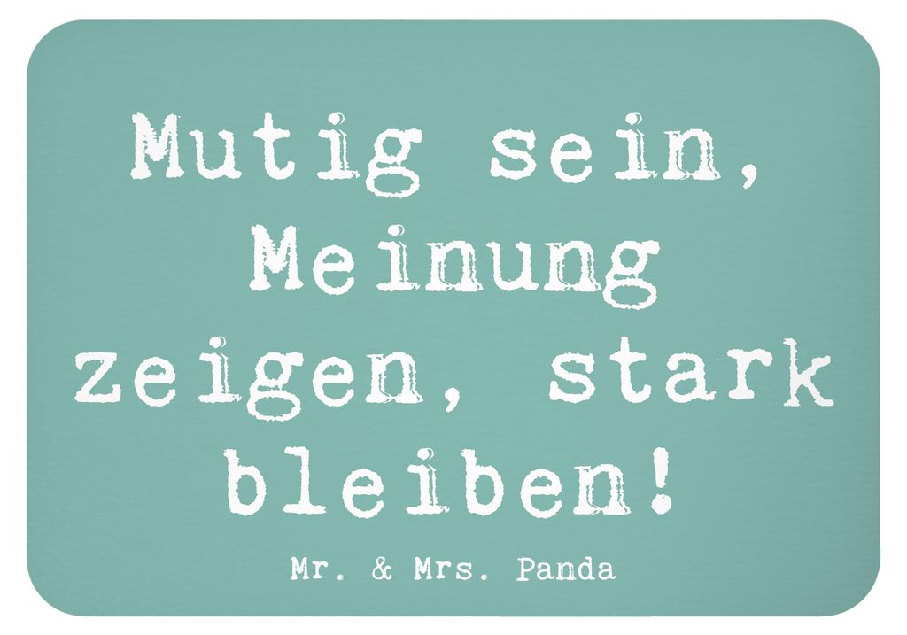 Mr. & Mrs. Panda magnet Spruch Mutig zu seinen Meinungen stehen - Meeresbrise - Geschenk, Zuversicht, liebevoll handgefertigt, Unterstützung, haft...
