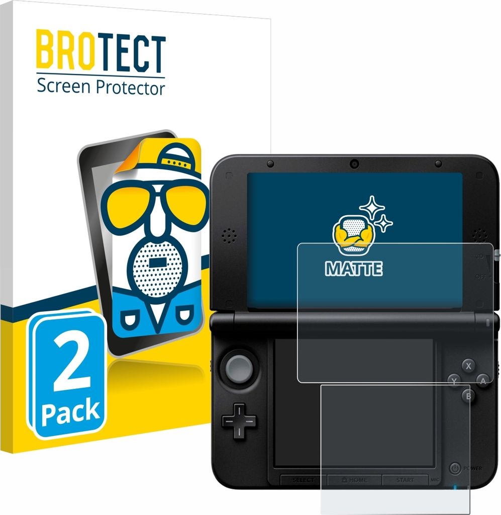 2x BROTECT Schutzfolie für Nintendo 3DS XL SPM7800 Displayschutz Displayschutzfolie Folie Matt Entspiegelungsfolie