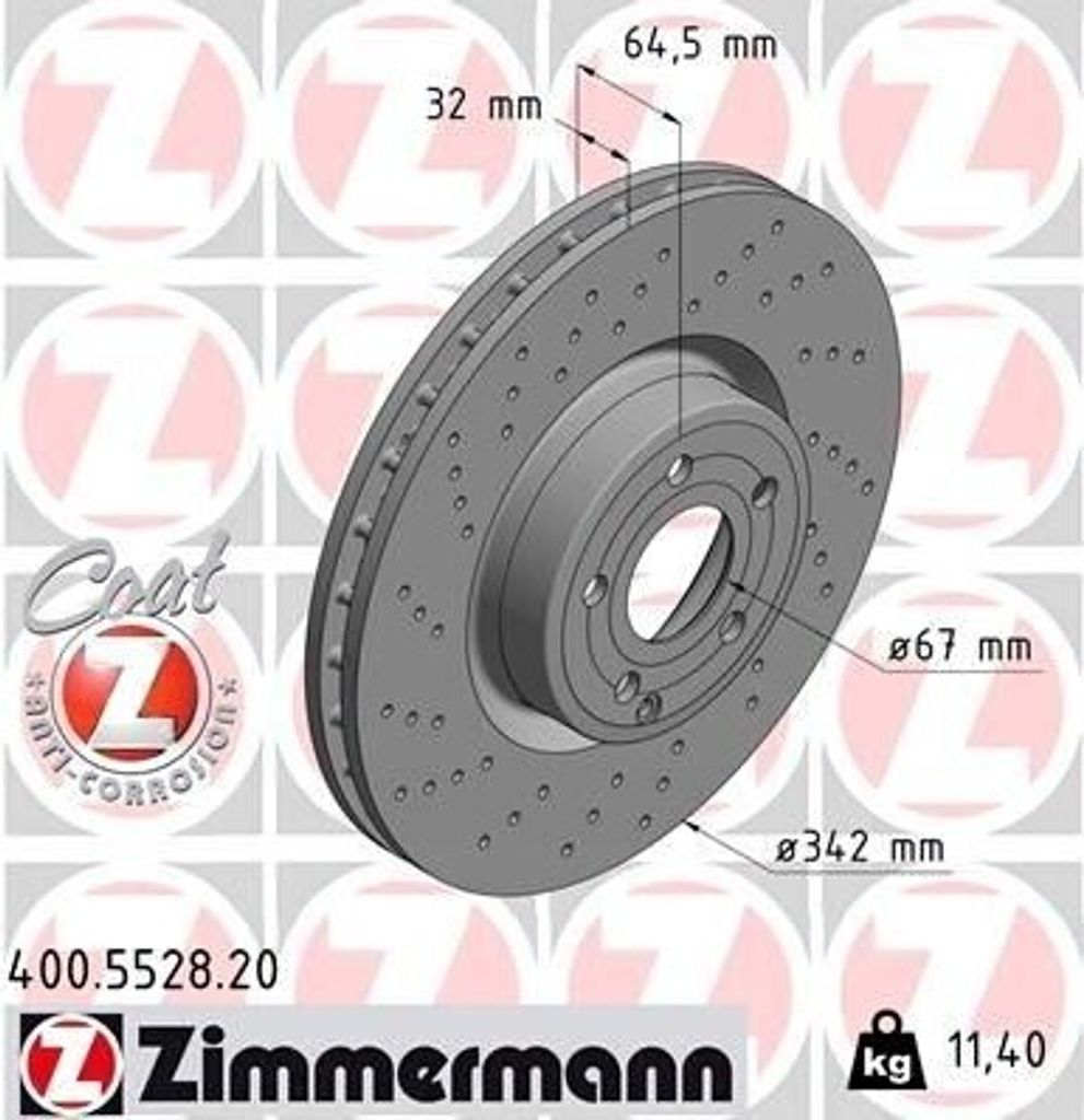 ZIMMERMANN 400.5528.20 - Bremsscheibe für SL (R231)