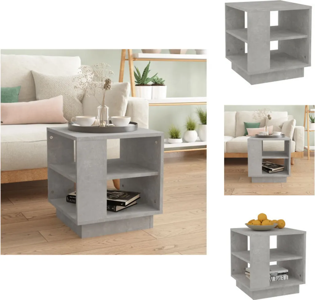 vidaXL Tavolino da Caffè 40x40x43 cm Grigio Cemento - Materiale Legno