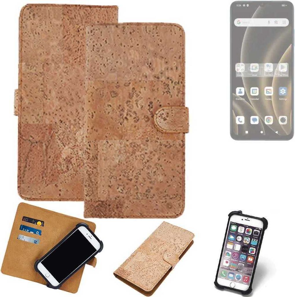 K-S-Trade Hülle kompatibel mit FreeYond F9S Kork Handyhülle Cover Schutzhülle TPU Case Bumper in Hellbraun, (1x)