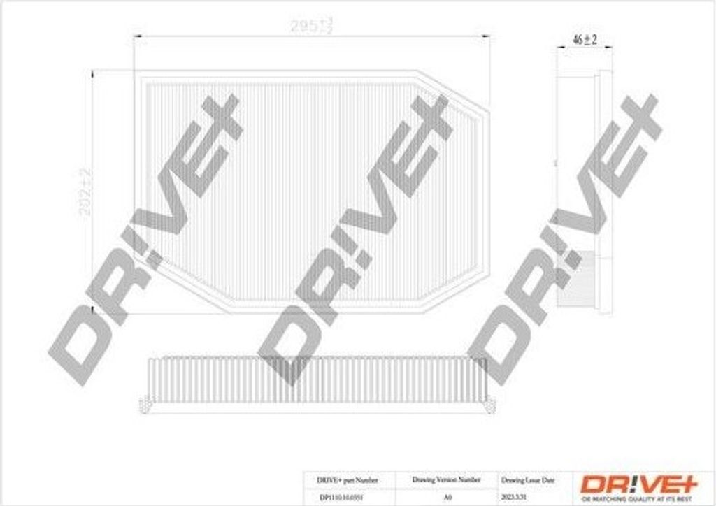 Dr!ve+ DP1110.10.0351 - OE 13 71 7 590 597 Luftfilter für 5er (F10), 5er (F11), 7er (F01)