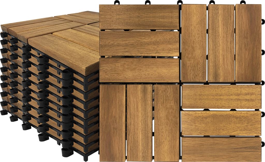 XMTECH 11 kusů dřevěných dlaždic klikněte dlaždice terasa Obrázek produktu 10