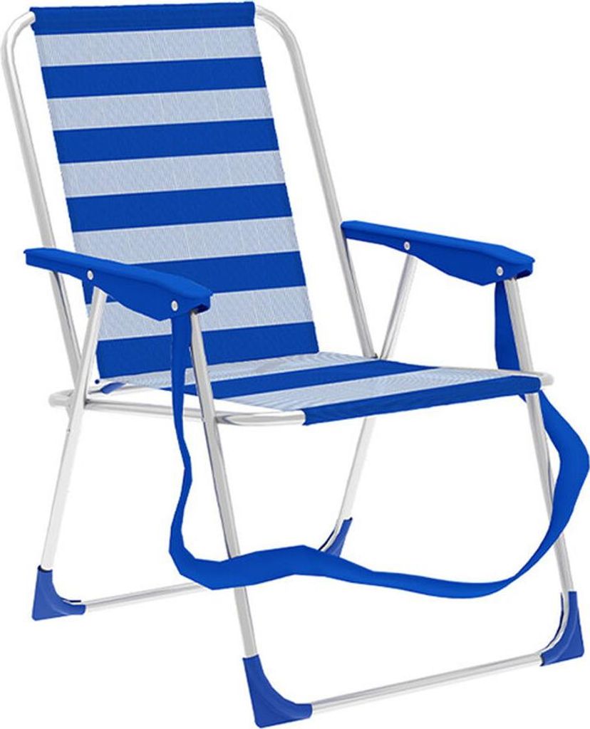 Marbueno Folding Aluminium Stuhl blau und weiß gestreift Strand und Pool 53X56X78 cm 10312