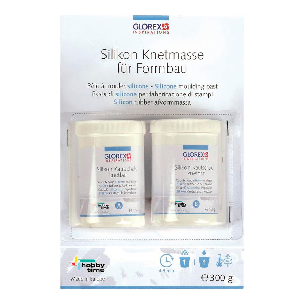GLOREX Silikon Knetmasse Formbau 2 Komponenten 300g für Modellbau und Abformung