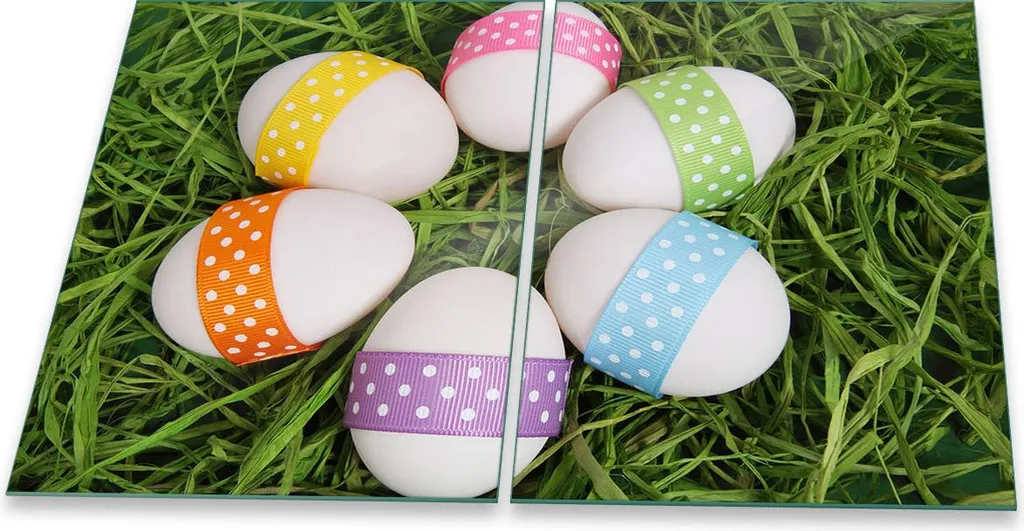 Copri Piano Cottura 2x40x52 | Tagliere in Vetro Decorato Pasqua