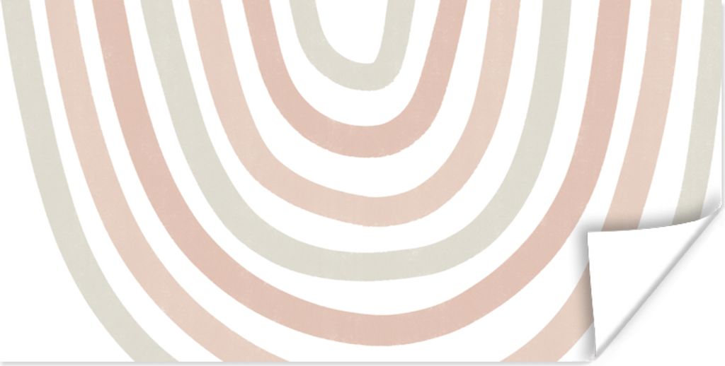 MuchoWow Poster Regenbogen - Design - Pastell 40x20 cm - Poster für die Wand - Poster Schlafzimmer