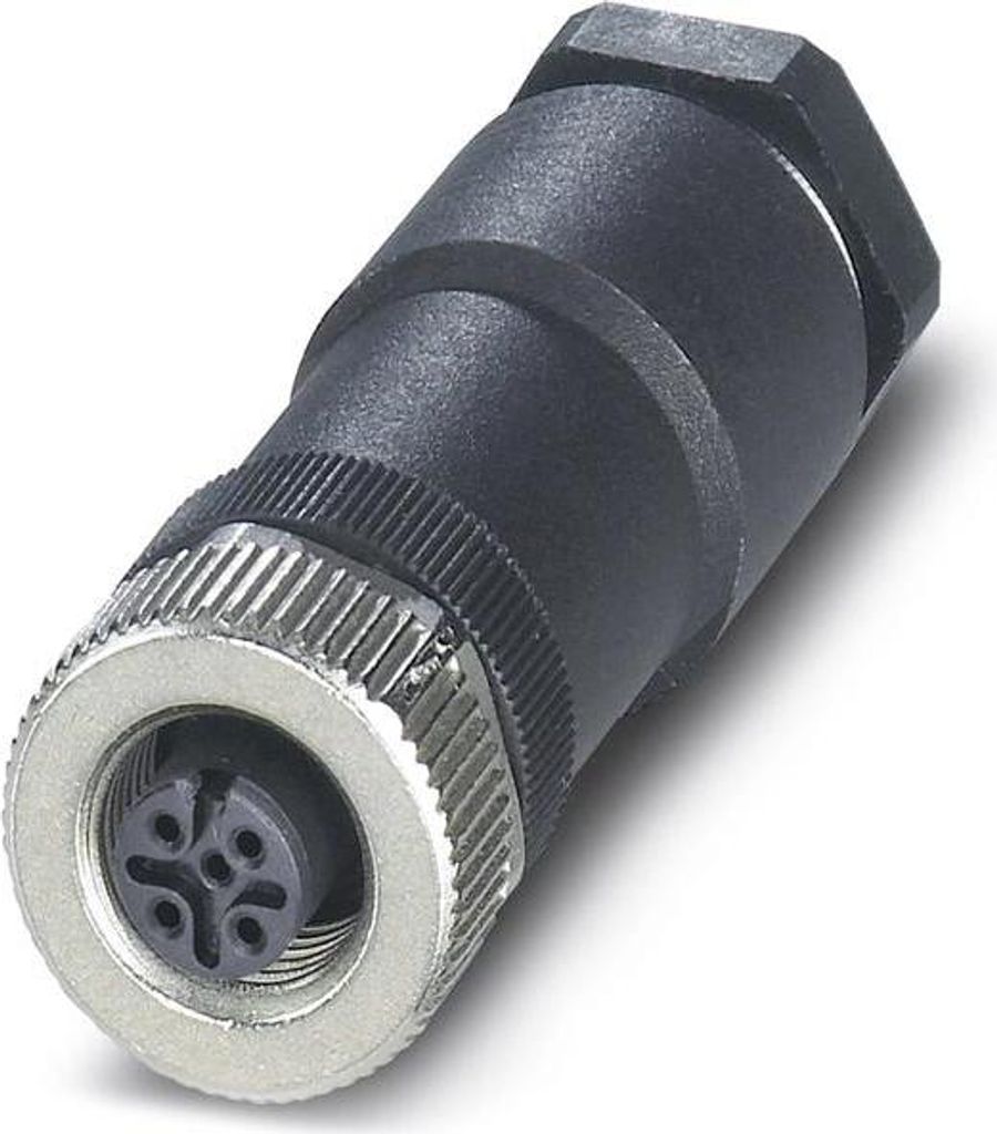 Phoenix Contact 1404416, M12, Schwarz, Edelstahl, Zink, Nickel, IP67, 250 V