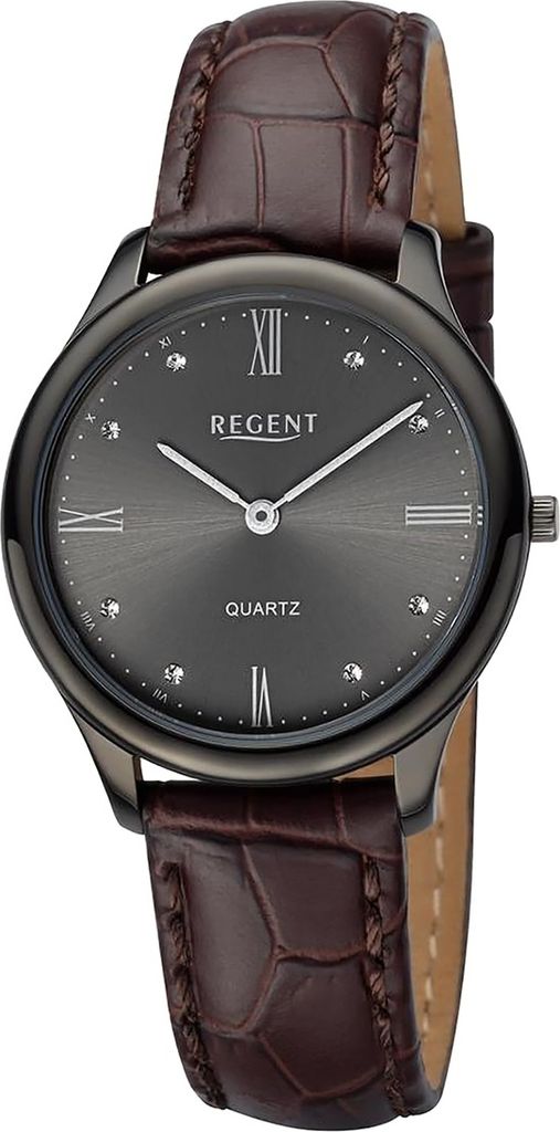 Regent Leder Damen Uhr Armbanduhr Quarz braun Lederarmband D2UR2114085