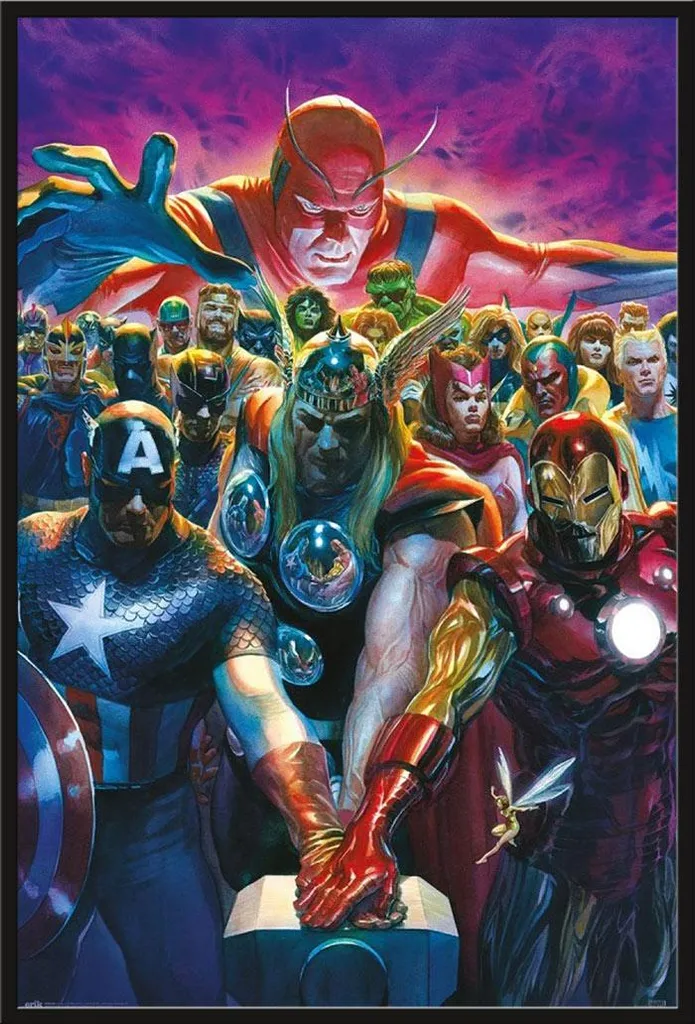 Décoration murale Avengers Axel Ross pour chambre fan Marvel avec cadre